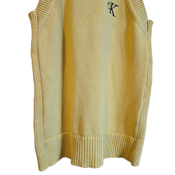Calvin Klein Halter Top Cotton Knit Tank Yellow Women's XSmall - Picture 4 of 7